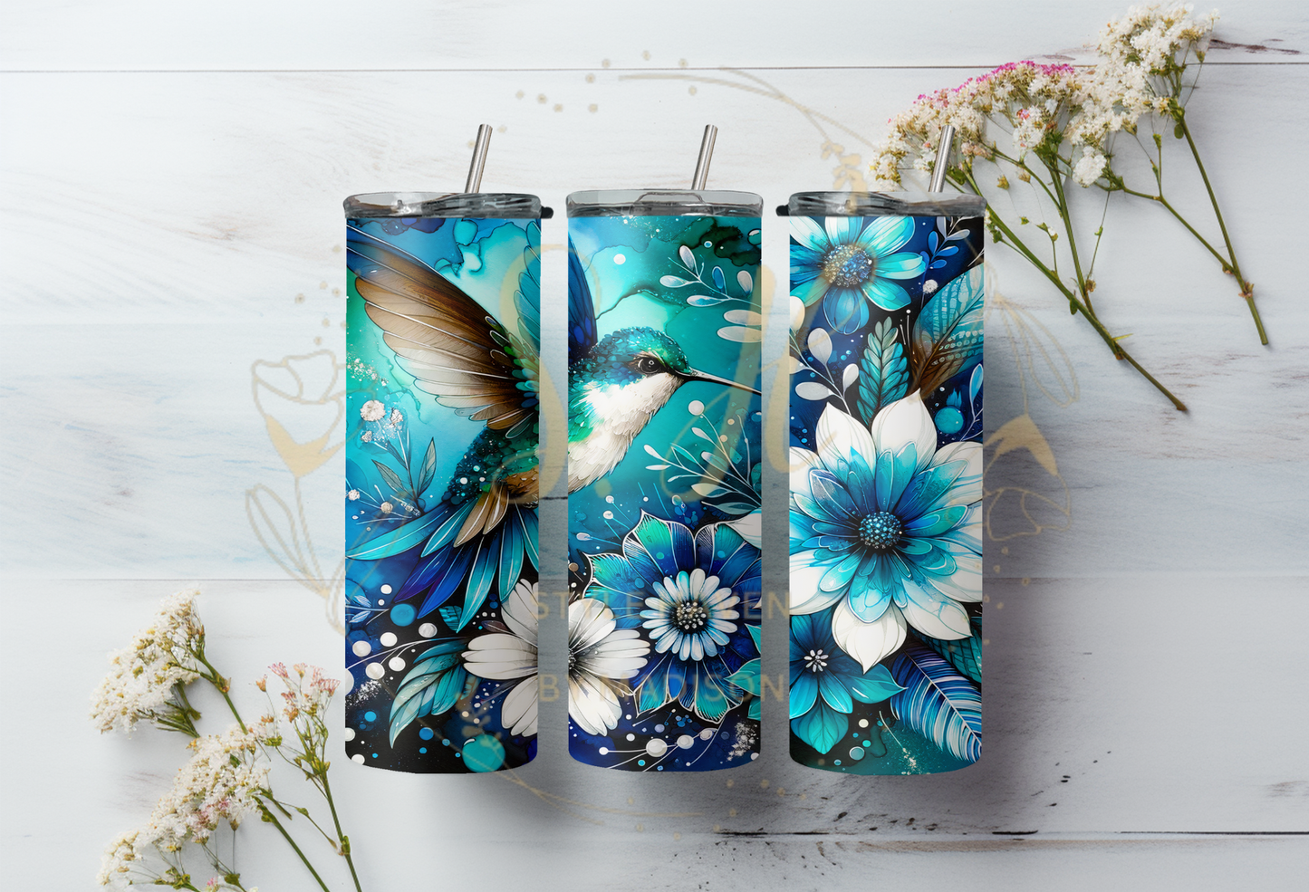 Blue Hummingbird Tumbler